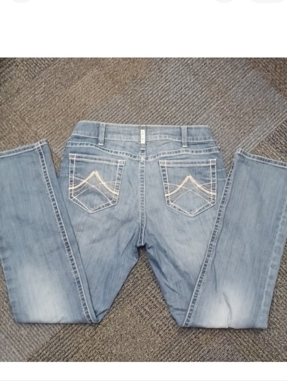 Ariat Light Blue Boot Cut Jeans with Contrast Pocket Stitch